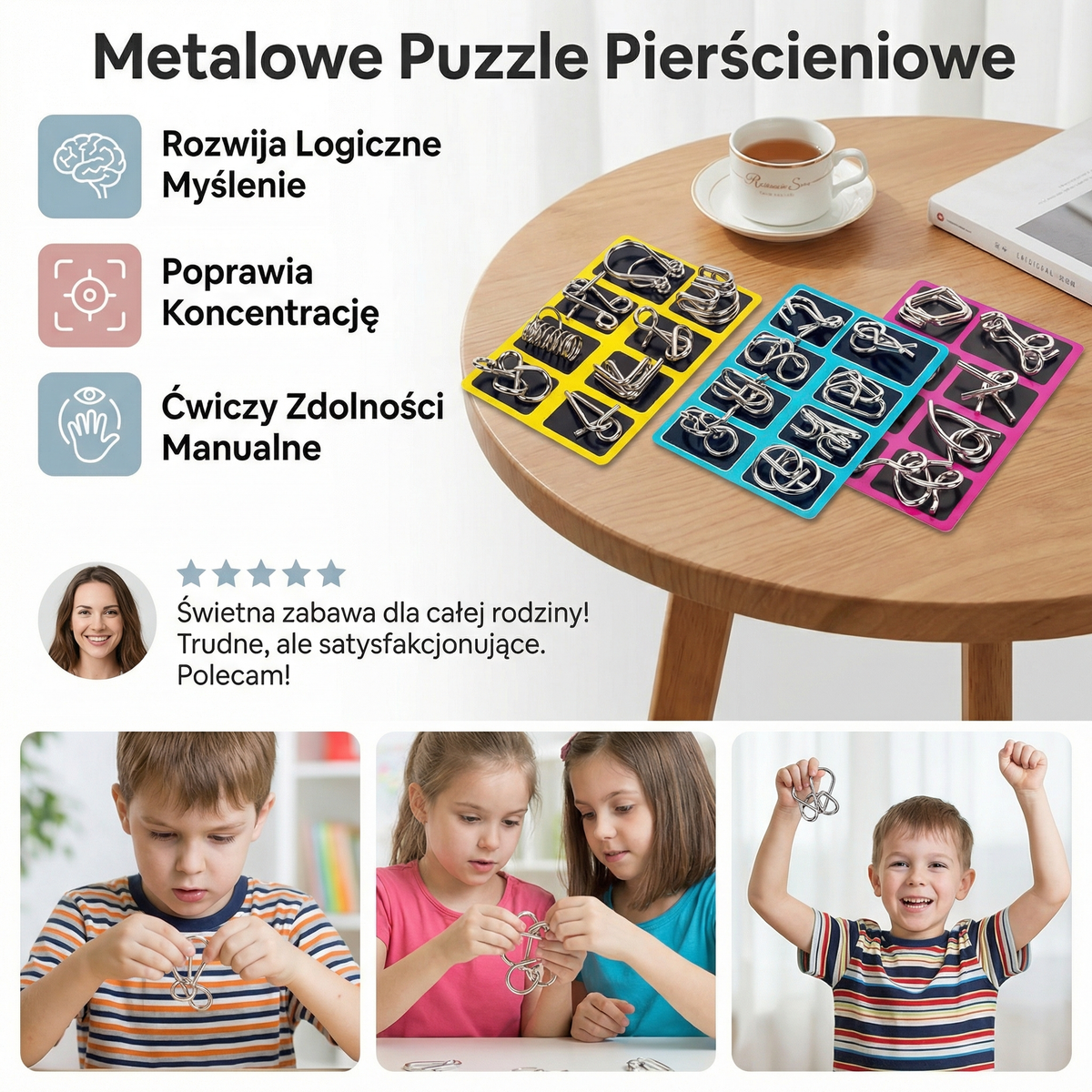 Metalowe Puzzle Pierścieniowe - detal
